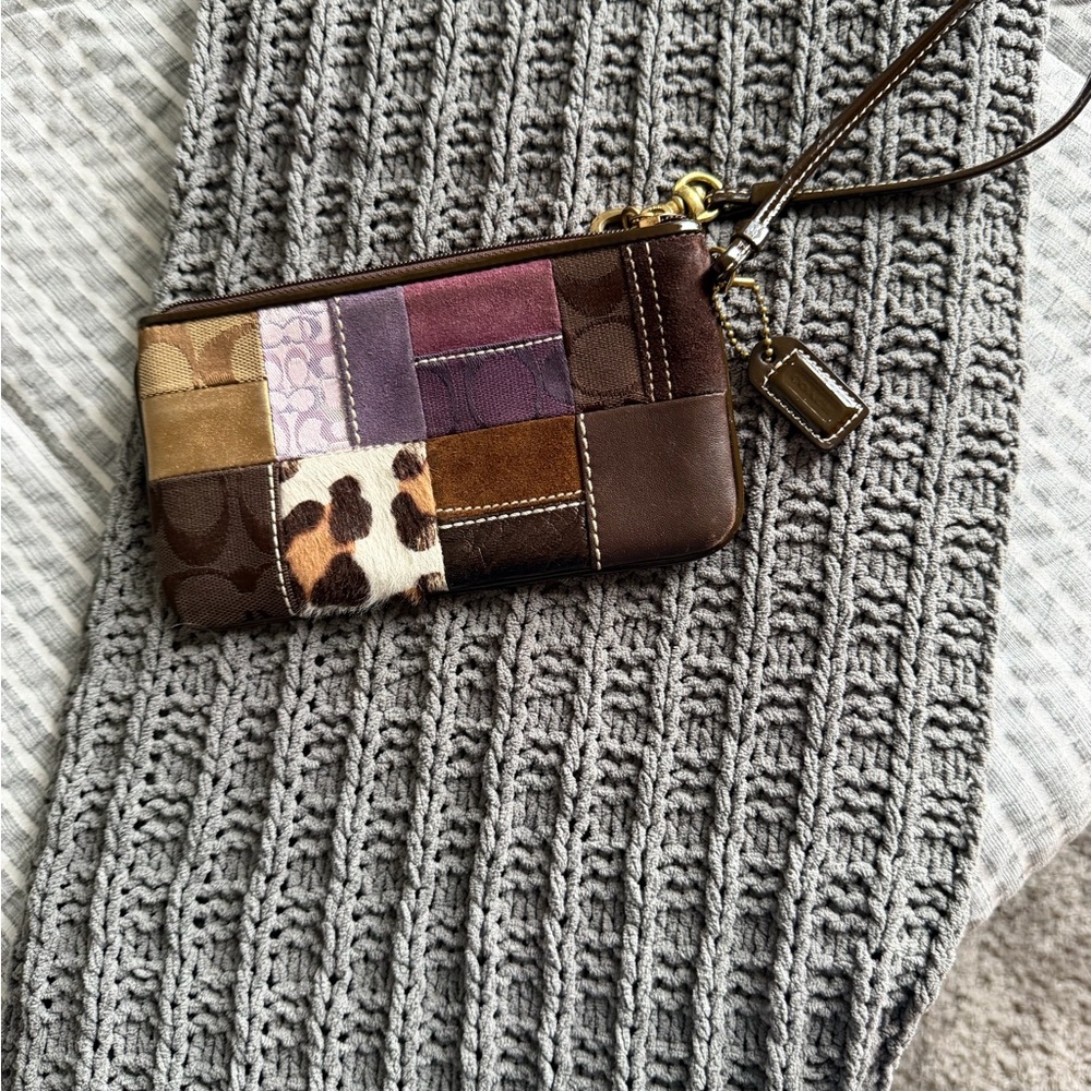 Coach Patchwork Wristlet in Brown Multi-Tone Leat… - image 2